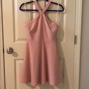 She and sky pink dress!